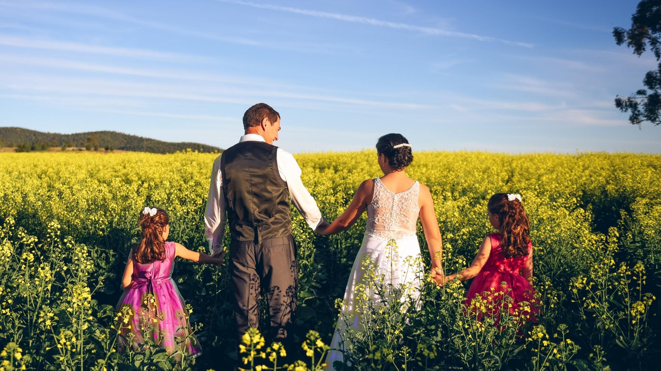 Family in the Canola Crop
