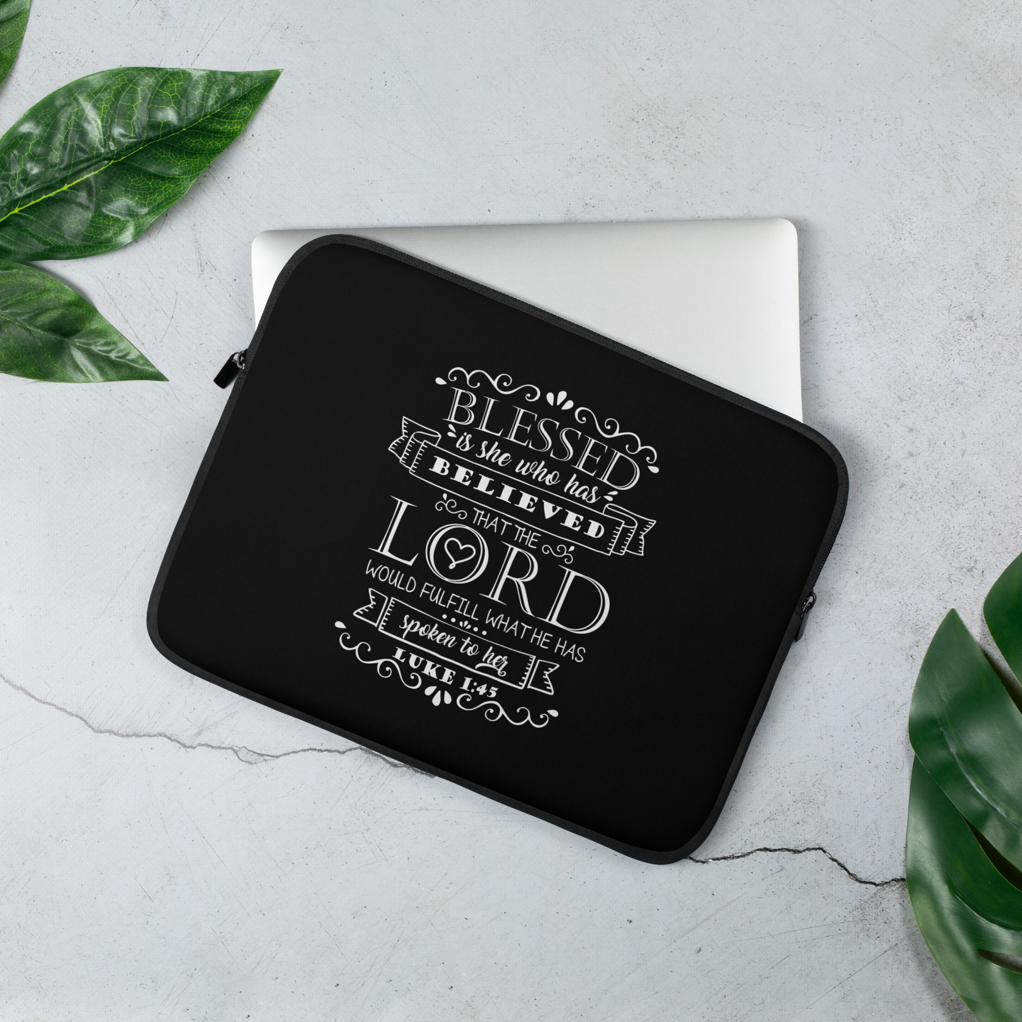 Blessed is She Who Has Believed (Luke 1:45) Laptop Sleeve