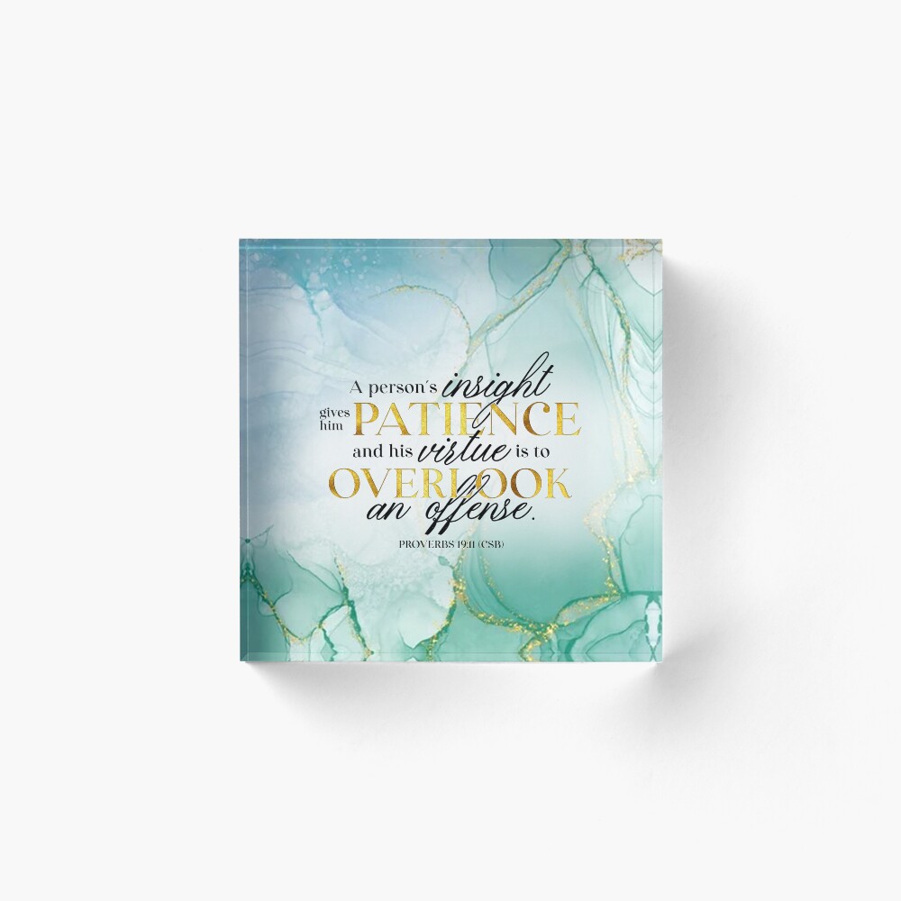 Proverbs 19:11 Acrylic Block